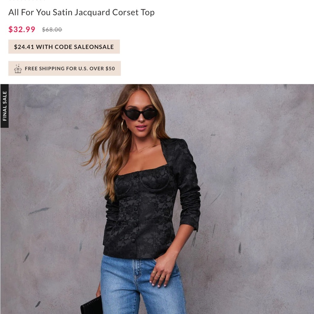 Vici  All For You Satin Jacquard Corset Top